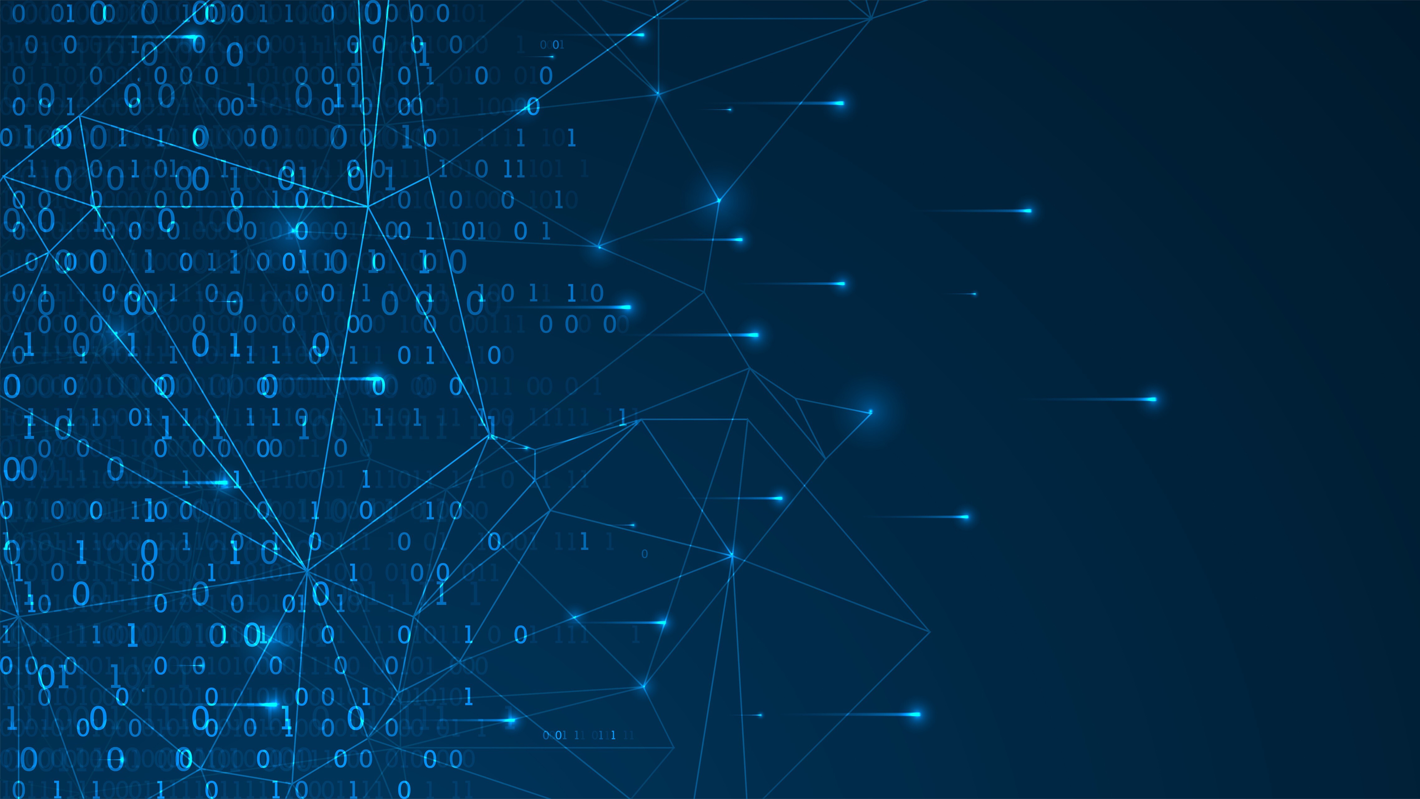 Technology background. Big data concept. Binary computer code. 