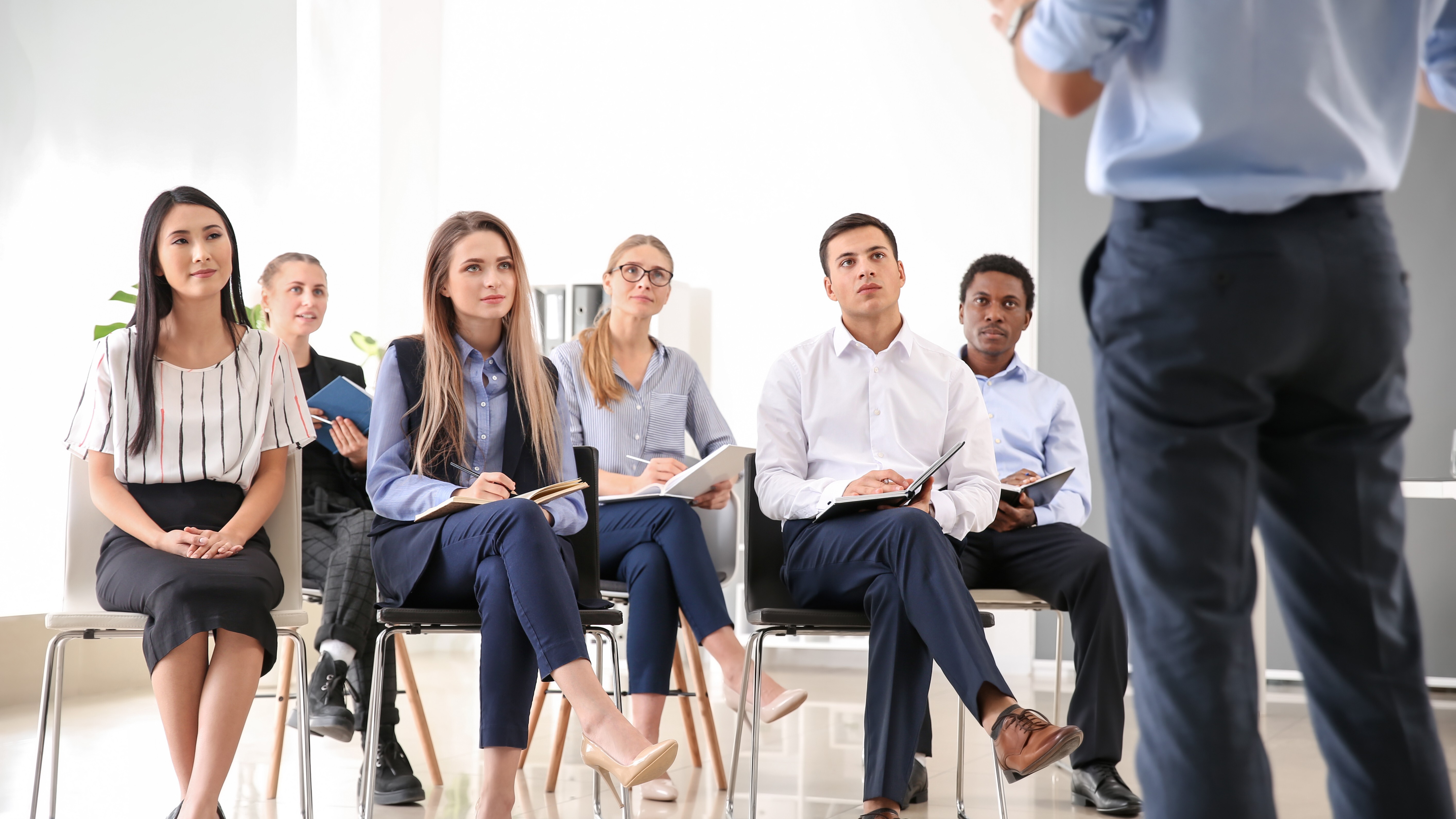 People at training in office