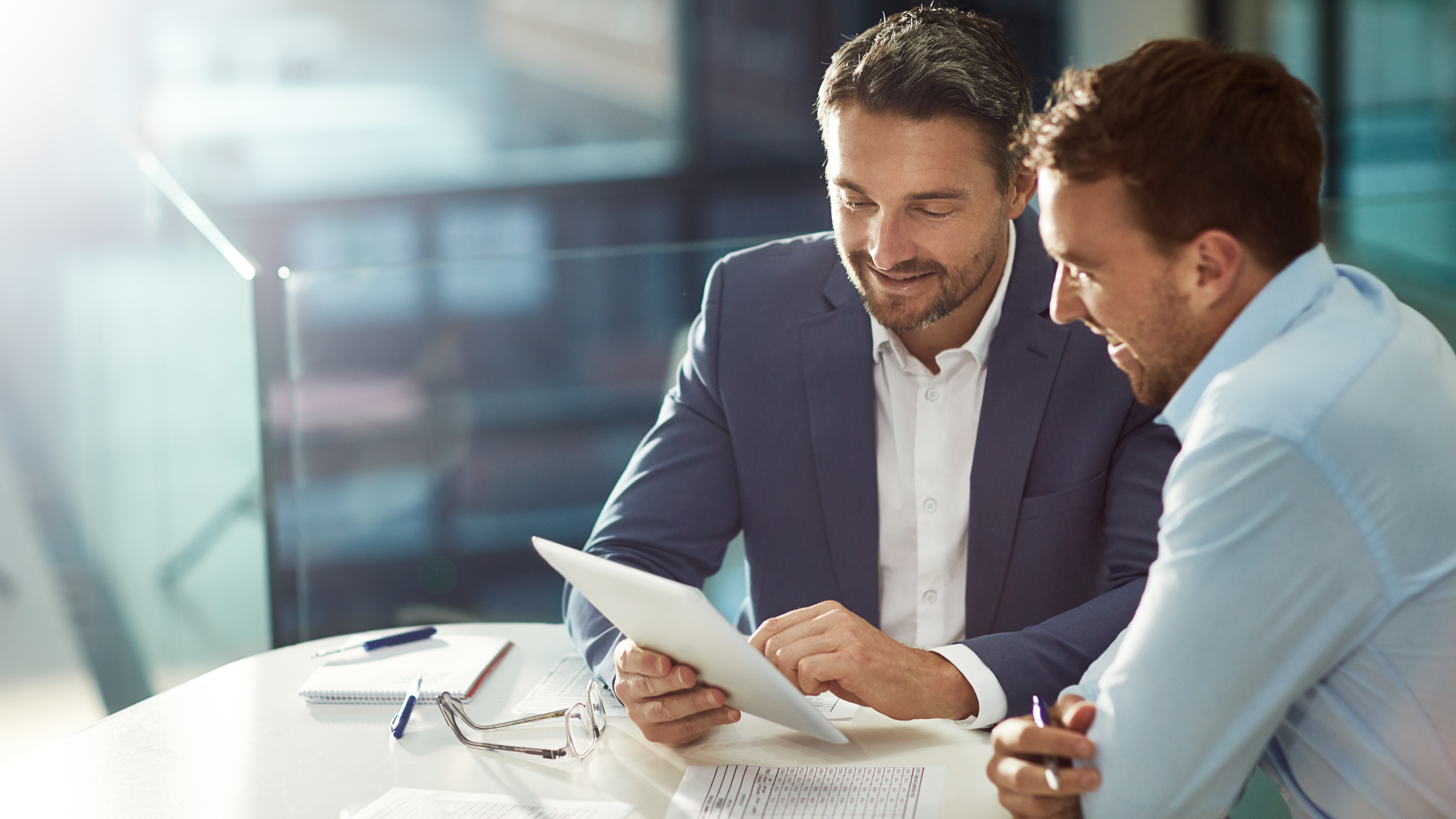 two business men discussing corporate governance