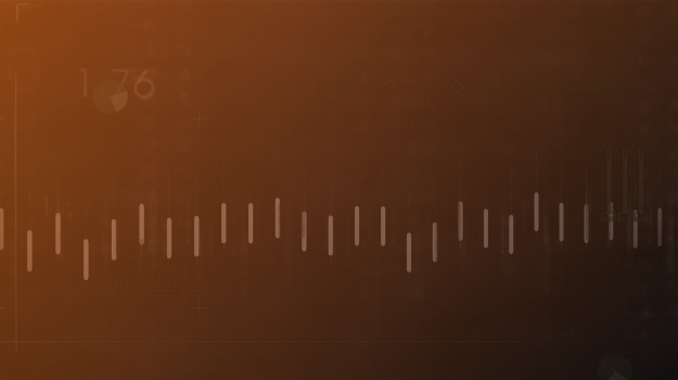 Displaying central horizontal waveform on blue HUD, showing baseline, white bars, axis lines