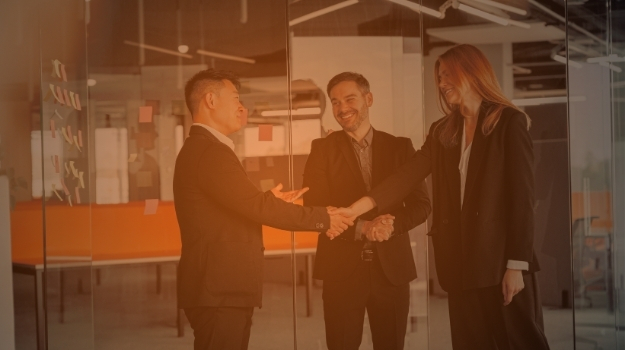Business male partnership handshake. Photo handshaking process. Successful deal after meeting