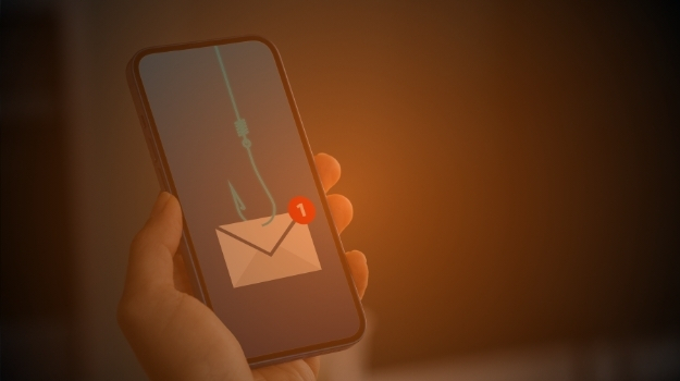 Phishing bait alert concept on a smartphone screen
