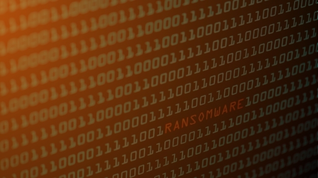 Ransomware or Wannacry text and binary code concept from the desktop screen. concept background, selective focus